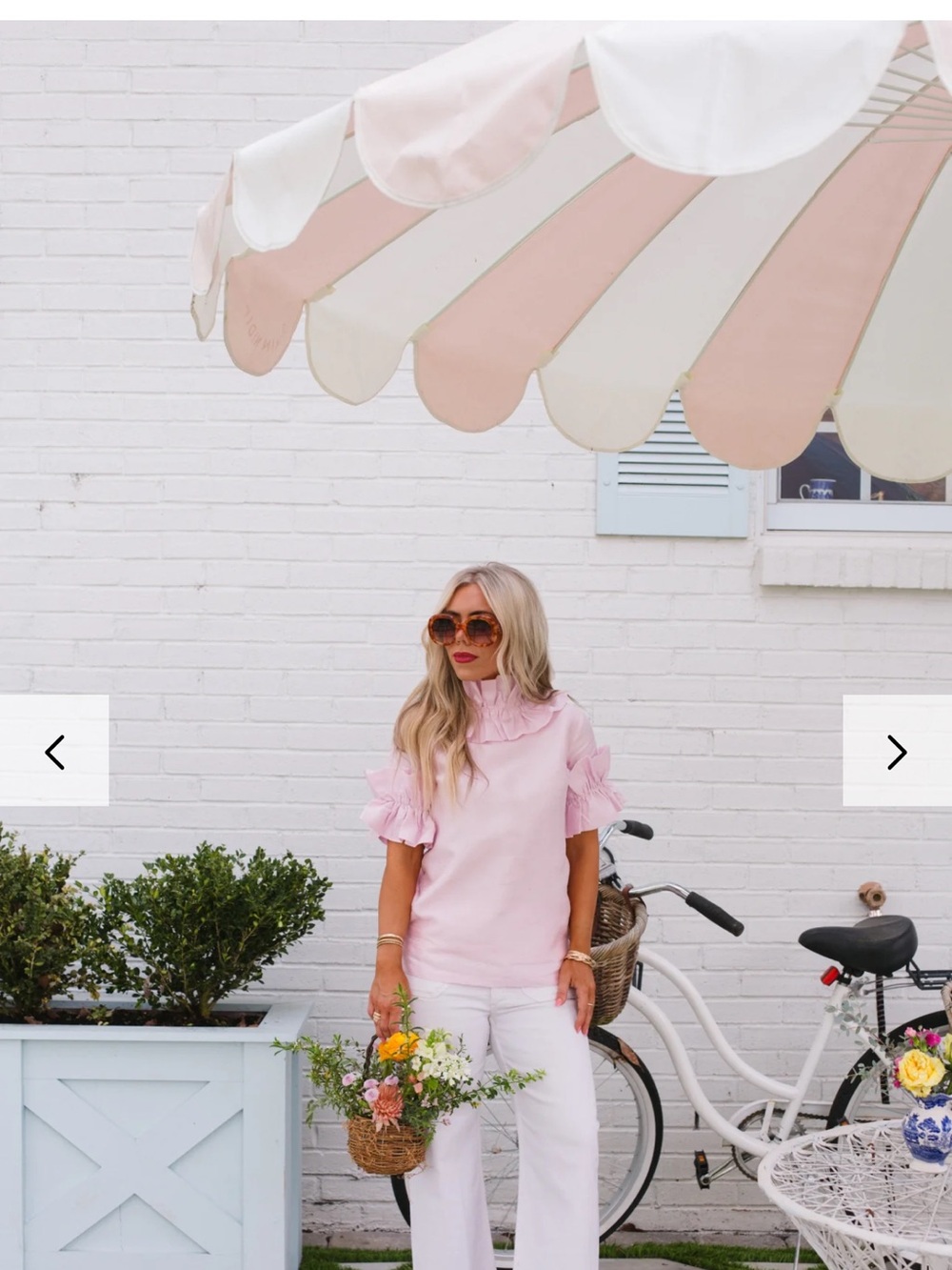Ruffled High-Neck Pink Blouse for Women
